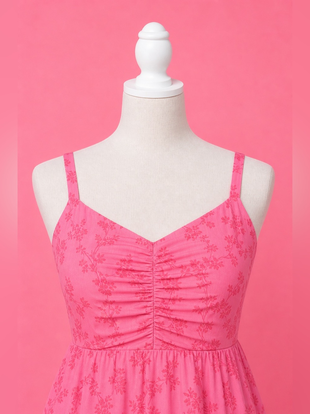 Torrid Bonita Coral Floral Shirred Bodice Challis Skater Mini Dress, Large, NWT! - Picture 13 of 16